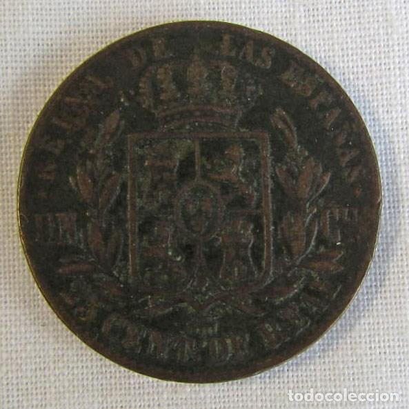 Monedas de Espa&ntilde;a: Isabel II, 1864, 25 c&eacute;ntimos de real - Foto 4