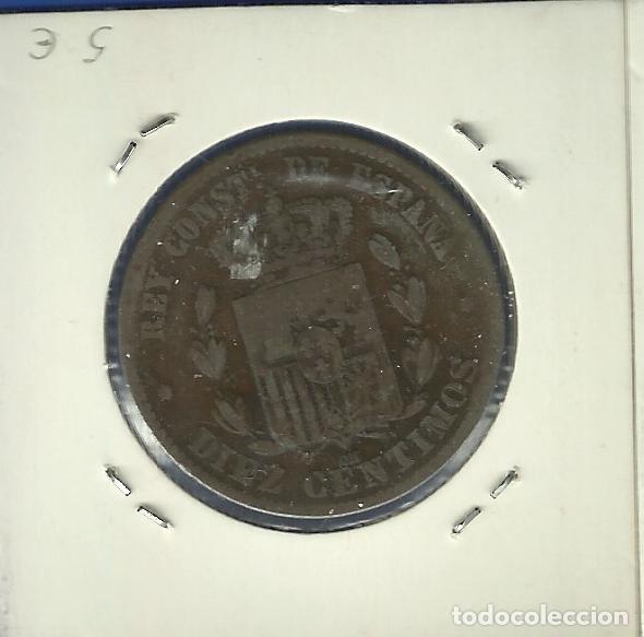Monedas de Espa&ntilde;a: ALFONSO XII 10 CENTIMOS CU 1878 - Foto 2