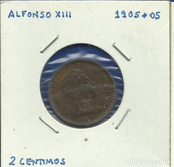 Monedas de Espa&ntilde;a: ALFONSO XIII 2 CENTIMOS CU 1905 *05 SIN CIRCULAR - Foto 1