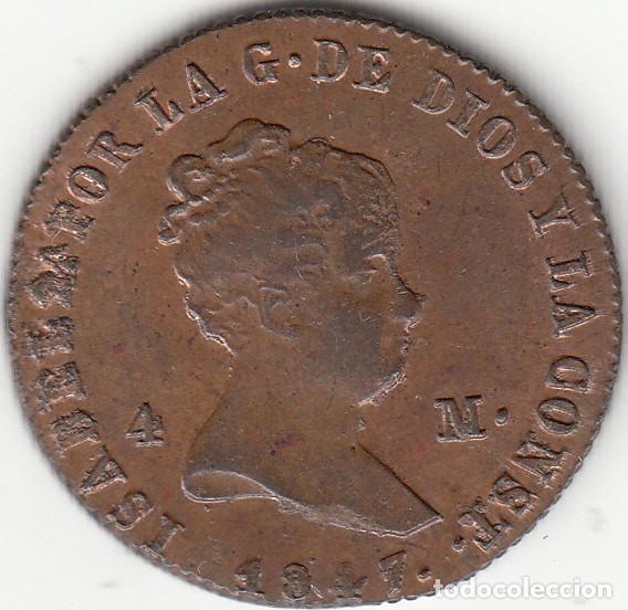 Monedas de Espa&ntilde;a: ISABEL II: 4 MARAVEDIS 1847 JUBIA - Foto 1