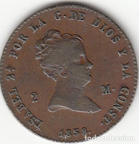 Monedas de Espa&ntilde;a: ISABEL II: 2 MARAVEDI 1858 BARCELONA - Foto 1