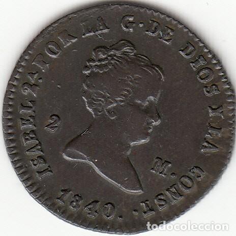 Monedas de Espa&ntilde;a: ISABEL II: 2 MARAVEDI 1840 SEGOVIA - Foto 1