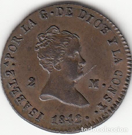 Monedas de Espa&ntilde;a: ISABEL II: 2 MARAVEDI 1842 SEGOVIA - Foto 1