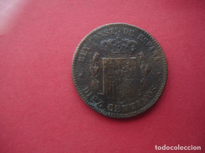 Monedas de Espa&ntilde;a: 10 CENTIMOS ALFONSO XII 1877 - Foto 2