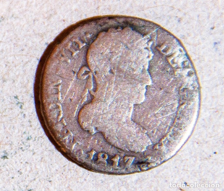 Monedas de Espa&ntilde;a: 1/2 Real Fernando VII 1817 - Foto 2