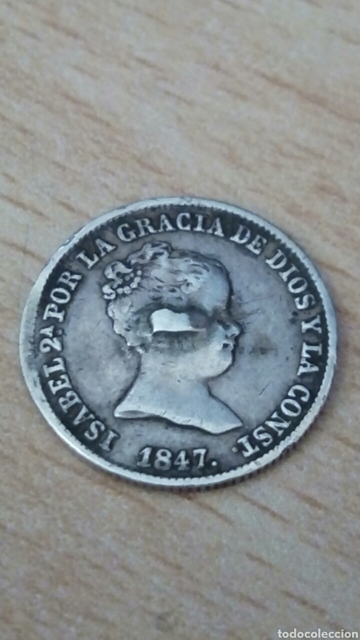 Monedas de Espa&ntilde;a: ISABEL II... 1 Real.... Madrid 1847 - Foto 1