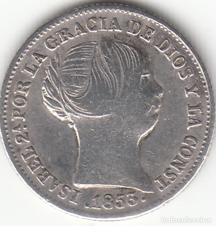 Monedas de Espa&ntilde;a: ISABEL II: 1 REAL 1853 BARCELONA - Foto 1