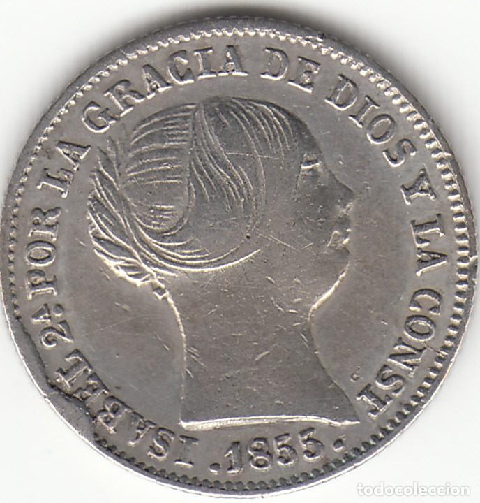 Monedas de Espa&ntilde;a: ISABEL II: 1 REAL 1855 BARCELONA - Foto 1