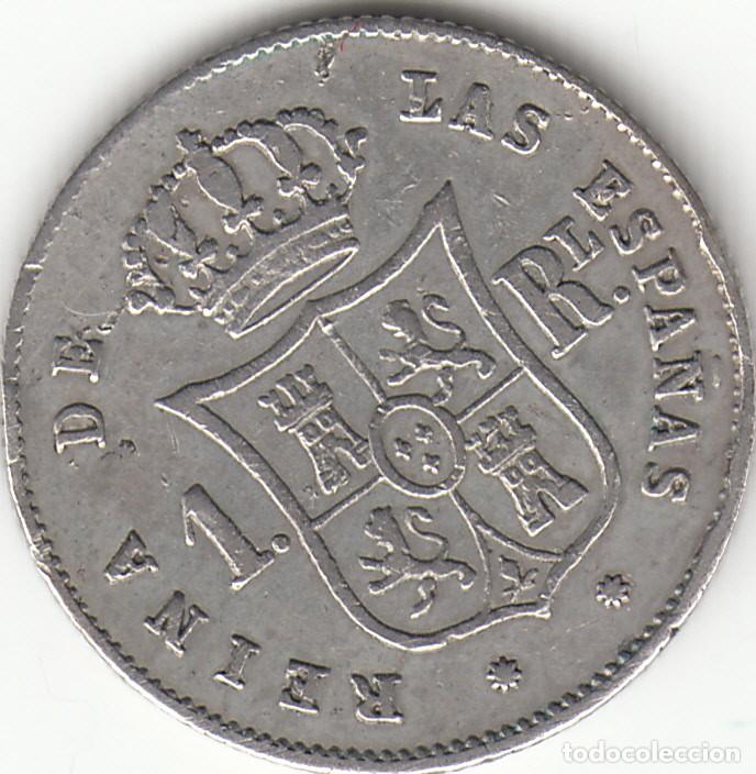 Monedas de Espa&ntilde;a: ISABEL II: 1 REAL 1855 BARCELONA - Foto 2