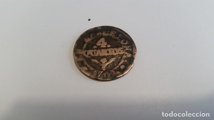 Monedas de Espa&ntilde;a: Moneda de cuatro cuartos Barcelona 1709 - Foto 1