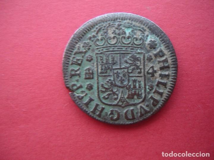 Monedas de Espa&ntilde;a: FELIPE V 4 MARAVEDIES 1743 MBC+ - Foto 2