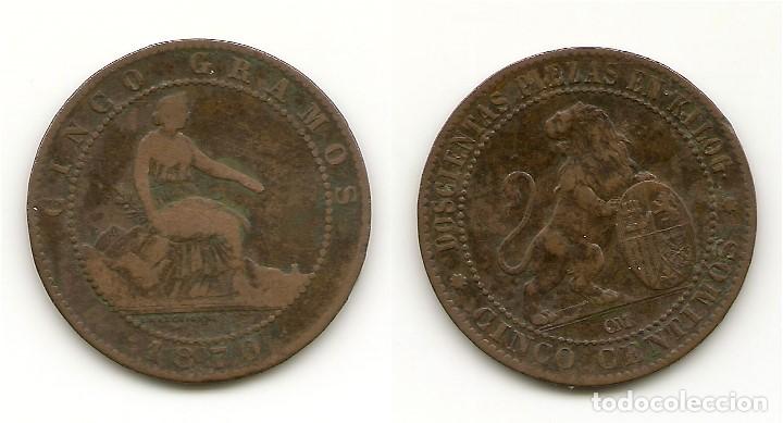 Monedas de Espa&ntilde;a: GOBIERNO PROVISIONAL 1870 5 CENTIMOS NL778 - Foto 1