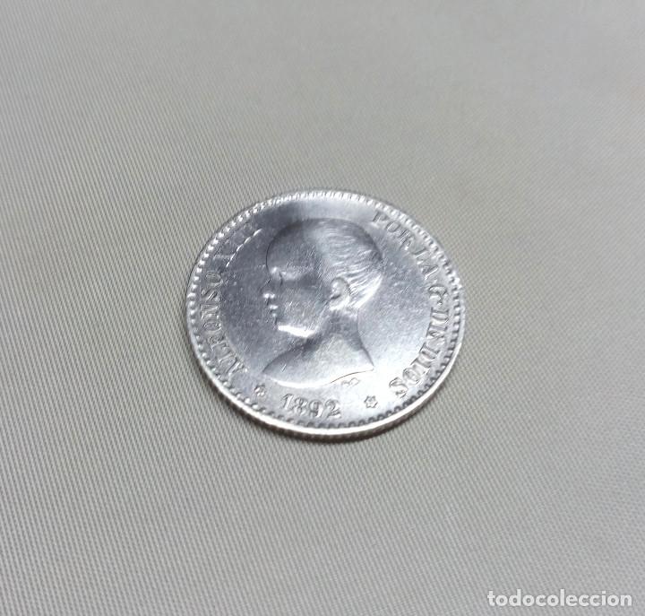 Monedas de Espa&ntilde;a: MONEDA DE PLATA - 50 C&Eacute;NTIMOS DE ALFONSO XIII (1892) - Foto 2