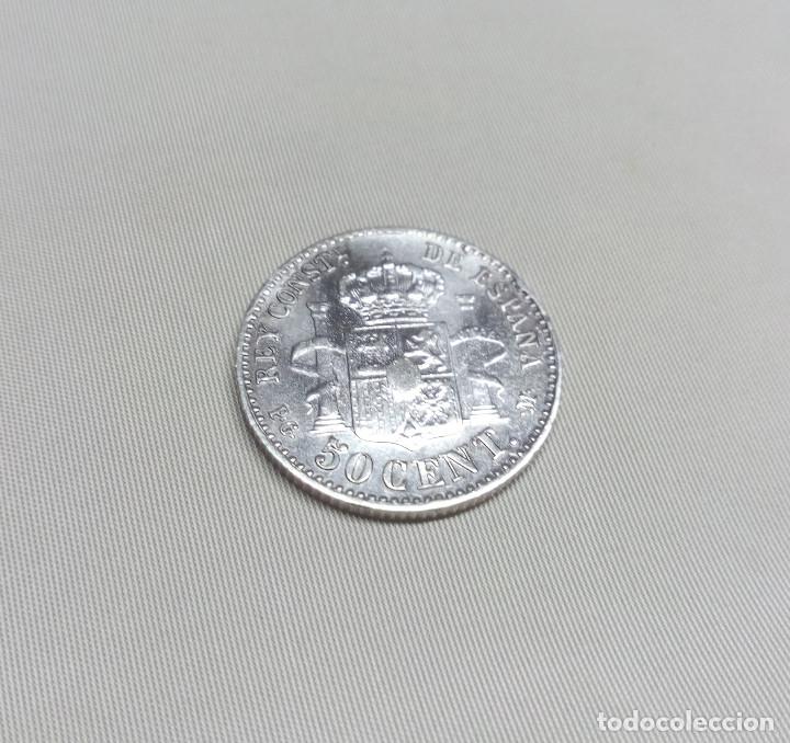 Monedas de Espa&ntilde;a: MONEDA DE PLATA - 50 C&Eacute;NTIMOS DE ALFONSO XIII (1892) - Foto 4