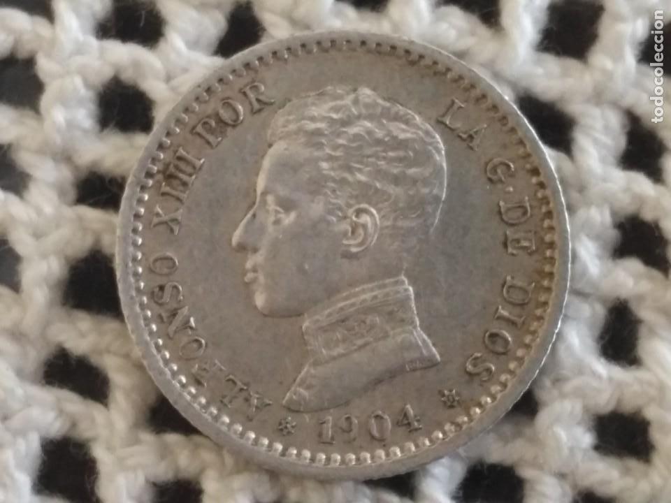 Monedas de Espa&ntilde;a: Moneda plata Alfonso Xlll 50 centimos 1904 PCV - Foto 1