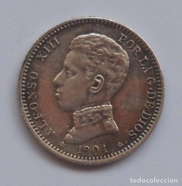 M&uuml;nzen von Spanien: 1 PESETA 1904*19-04 - BELL&Iacute;SIMA - PLATA