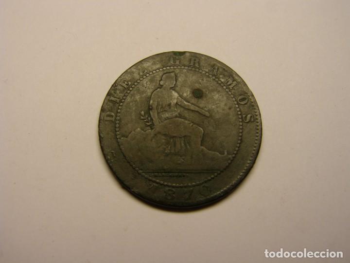 Monedas de Espa&ntilde;a: Moneda de 10 c&eacute;ntimos, Gobierno Provisional, a&ntilde;o 1870. - Foto 2