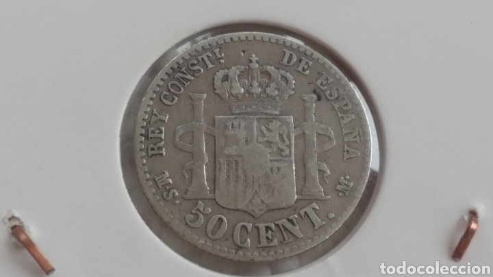 Monedas de Espa&ntilde;a: Alfonso XII 50 C&Eacute;NTIMOS 1880 - 0. VISIBLE 0 - Foto 2