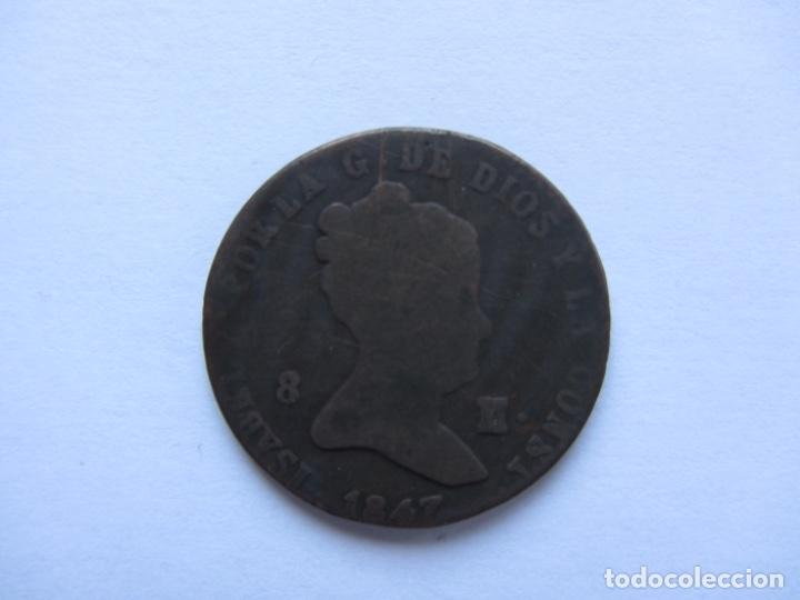 Monedas de Espa&ntilde;a: MONEDA DE 8 MARAVEDIS DE COBRE DE 1847, ISABEL II. - Foto 1