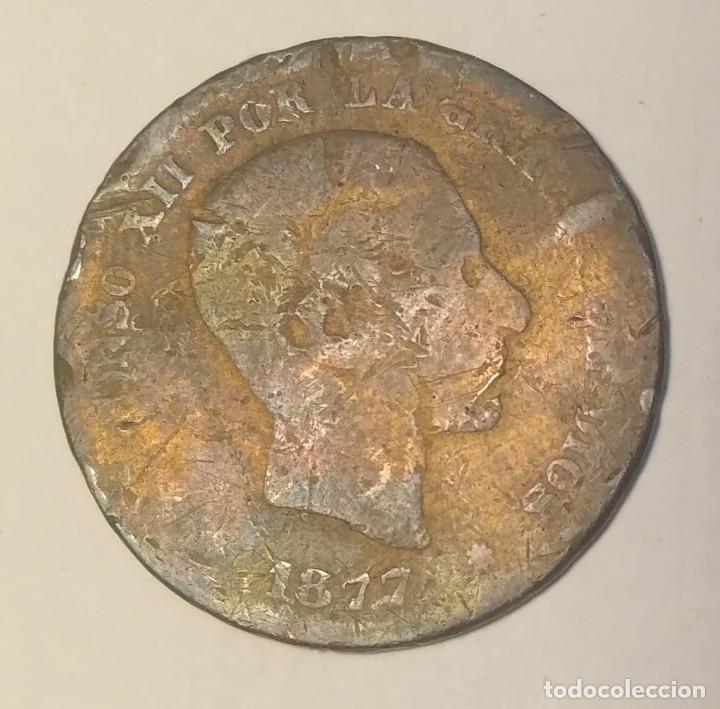 Monedas de Espa&ntilde;a: 5 C&Eacute;NTIMOS. BRONCE. 1877. ALFONSO XII. ESPA&Ntilde;A. - Foto 2