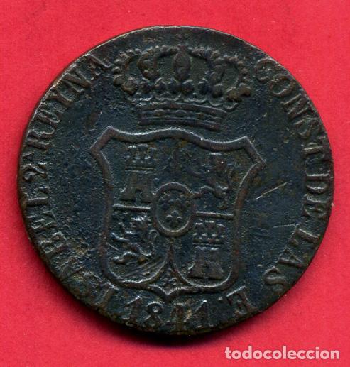 Monedas de España: MONEDA COBRE , ISABEL II , 6 CUAR 1841 PRINCIPADO CATALUÑA , MBC+ , ORIGINAL , B22 - Foto 2 - 138178966