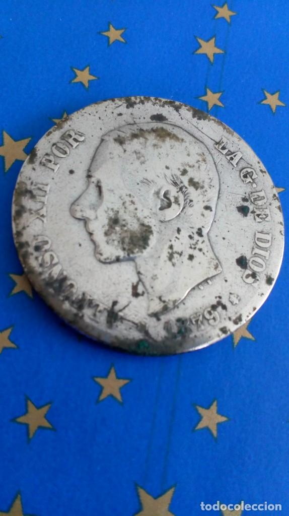 Monedas de Espa&ntilde;a: Moneda de 2 pts de plata de Alfonso XII de 1879 - Foto 2