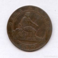 Monedas de España: 10 CENTIMOS AÑO 1870 DE LA REPUBLICA ESPAÑOLA. NUM 3. Lote 140419153