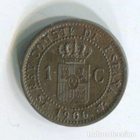 Monedas de Espa&ntilde;a: Alfonso XIII, un c&eacute;ntimo 1906. - Foto 1