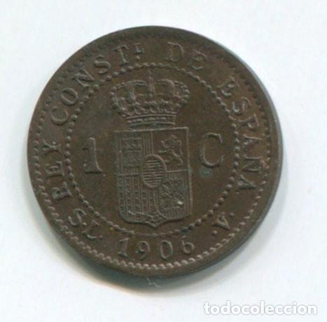 Monedas de Espa&ntilde;a: ALFONSO XIII, UN C&Eacute;NTIMO 1906. - Foto 1