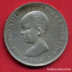 Monedas de España: MONEDA 5 PESETAS 1888 , ALFONSO XIII , ESTRELLAS VISIBLES 18 88 , DURO PLATA , MBC+ ,ORIGINAL, D2622. Lote 143312486