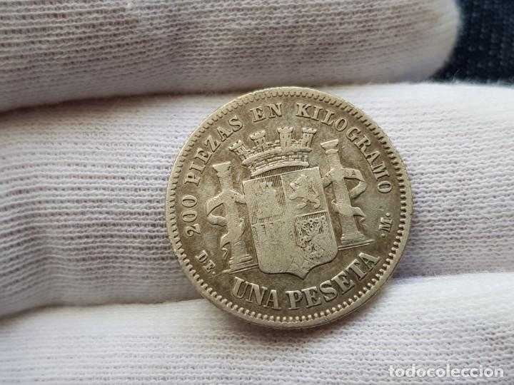 Monedas de Espa&ntilde;a: 1 PESETA GOBIERNO PROVISIONAL. 1870 - Foto 2