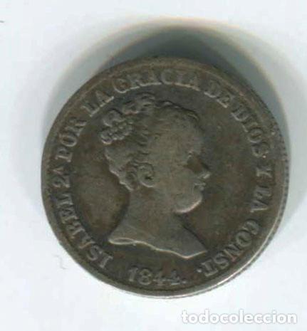Monedas de Espa&ntilde;a: Isabel II. 1 real plata, 1844 Madrid. - Foto 1