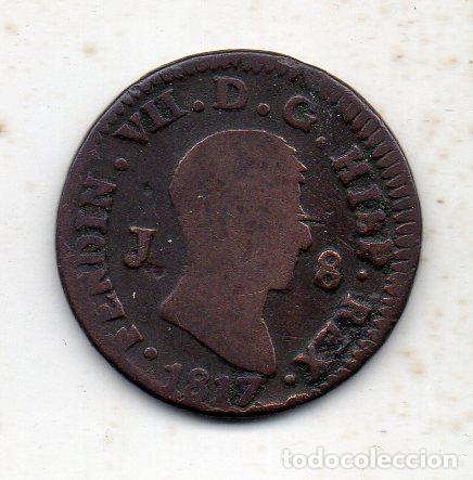 Monedas de Espa&ntilde;a: Fernando VII. 8 Maraved&iacute;s. A&ntilde;o 1817. Jubia. - Foto 1