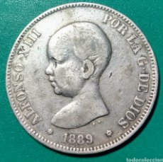 Monedas de España: 5 PESETAS PLATA 1889 MPM. ALFONSO XIII.