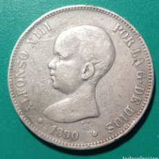 Monedas de España: 5 PESETAS PLATA 1890 MPM. ALFONSO XIII.