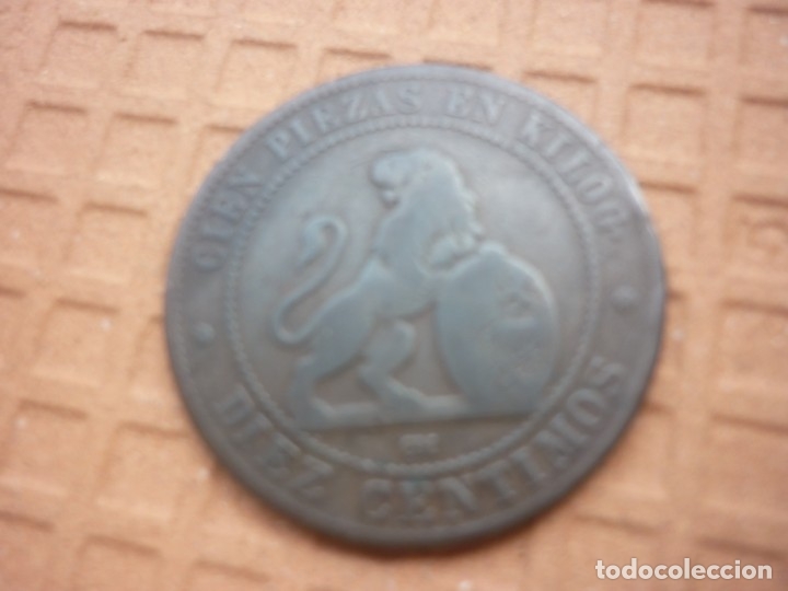 Monedas de Espa&ntilde;a: GOBIERNO PROVISIONAL, 10 CENTIMOS 1870 OM - Foto 2