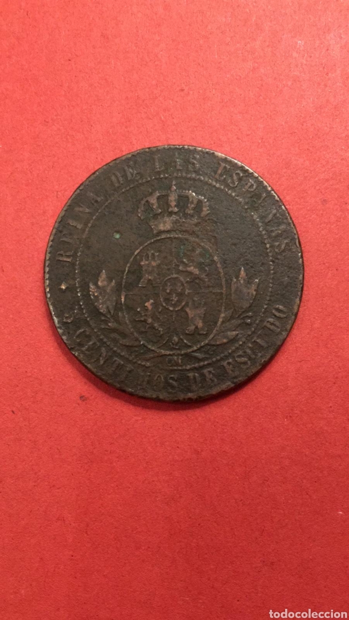 Monedas de Espa&ntilde;a: 5 c&eacute;ntimos de escudo de Isabel II, 1868. - Foto 1