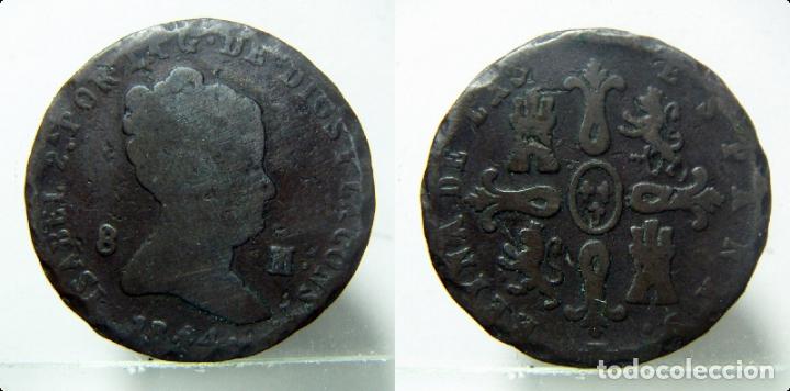 Monedas de Espa&ntilde;a: MONEDA DE ISABEL II 8 MARAVEDIS DE 1844 CECA SEGOVIA - Foto 1