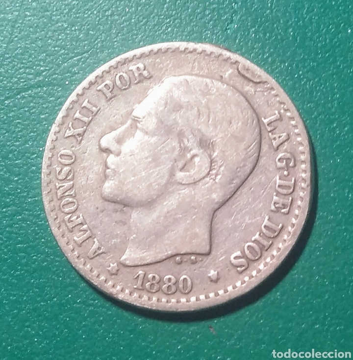 Monedas de Espa&ntilde;a: 50 c&eacute;ntimos plata 1880 MSM. Alfonso XII. - Foto 1