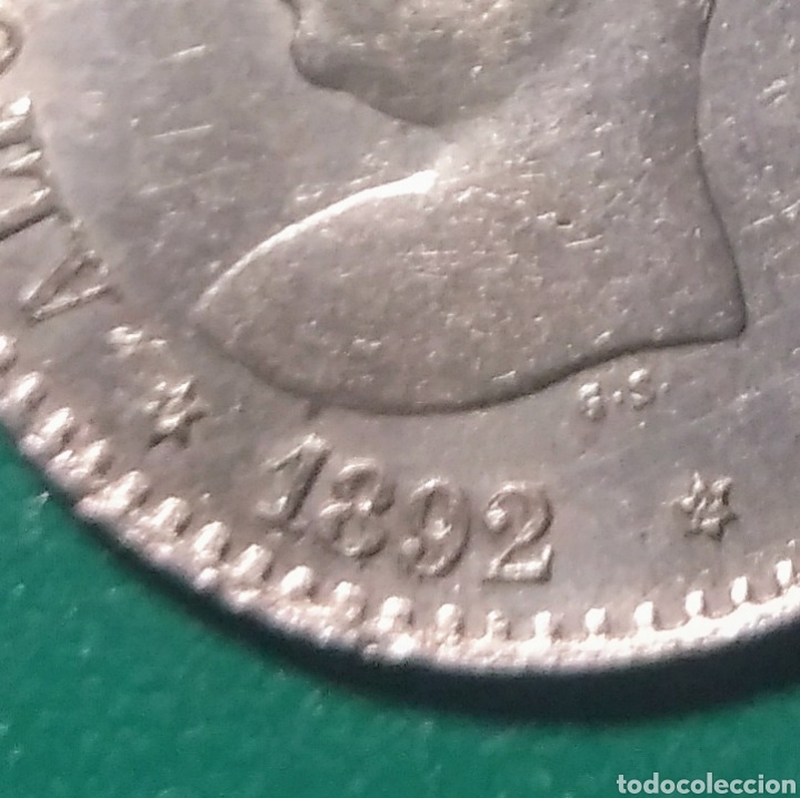 Monedas de Espa&ntilde;a: 50 c&eacute;ntimos plata 1892 *?*2 PGM. Alfonso XIII. - Foto 3