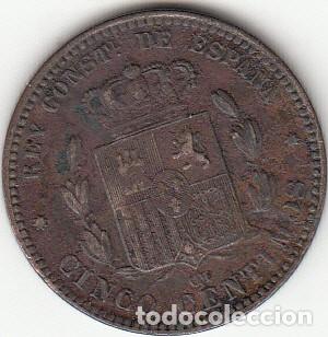 Monedas de Espa&ntilde;a: ALFONSO XII: 5 CENTIMOS 1879 - 4 - Foto 2