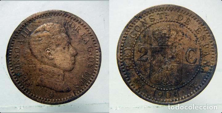 Monedas de Espa&ntilde;a: MONEDA DE ALFONSO XIII 2 CENTIMOS DE 1904 * 04 - Foto 1