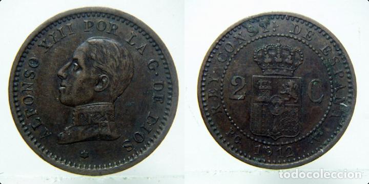 Monedas de Espa&ntilde;a: MONEDA DE ALFONSO XIII 2 CENTIMOS DE 1912 * 12 - Foto 1
