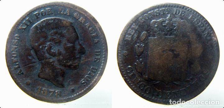 Monedas de Espa&ntilde;a: MONEDA DE ALFONSO XII 5 C&Eacute;NTIMOS 1878 - Foto 1