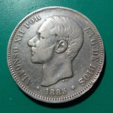Monedas de España: 5 PESETAS DE PLATA. 1885 *87 MSM. ALFONSO XII.. Lote 148992120