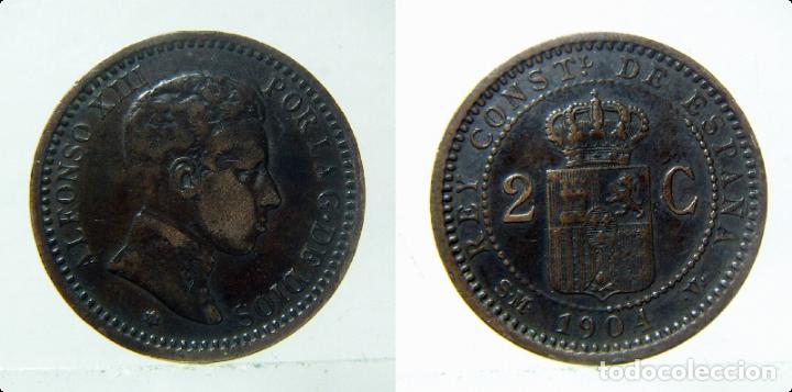 Monedas de Espa&ntilde;a: MONEDA DE ALFONSO XIII 2 CENTIMOS DE 1904 * 04 - Foto 1