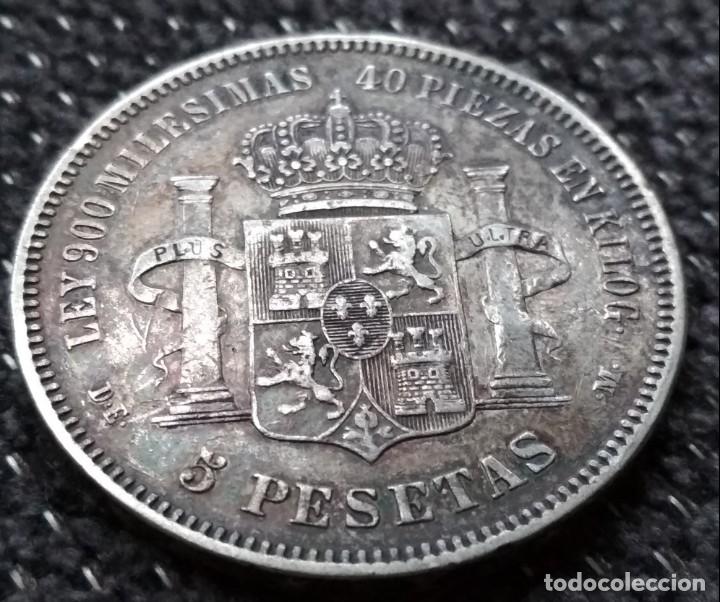 Monedas de Espa&ntilde;a: 5 PESETAS 1875 DEM *18-75 MBC - Foto 2