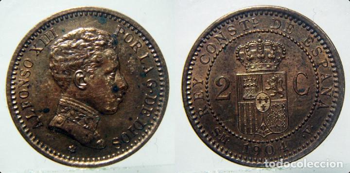 Monedas de Espa&ntilde;a: MONEDA DE ALFONSO XIII 2 CENTIMOS DE 1904*04 - Foto 1