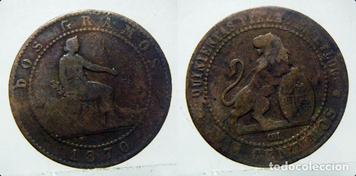 Monedas de Espa&ntilde;a: MONEDA DE GOBIERNO PROVISIONAL 2 CENTIMOS DE 1870 - Foto 1