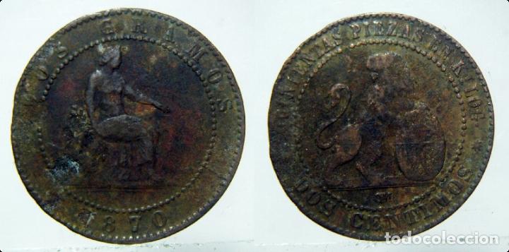 Monedas de Espa&ntilde;a: MONEDA DE GOBIERNO PROVISIONAL 2 CENTIMOS DE 1870 - Foto 1